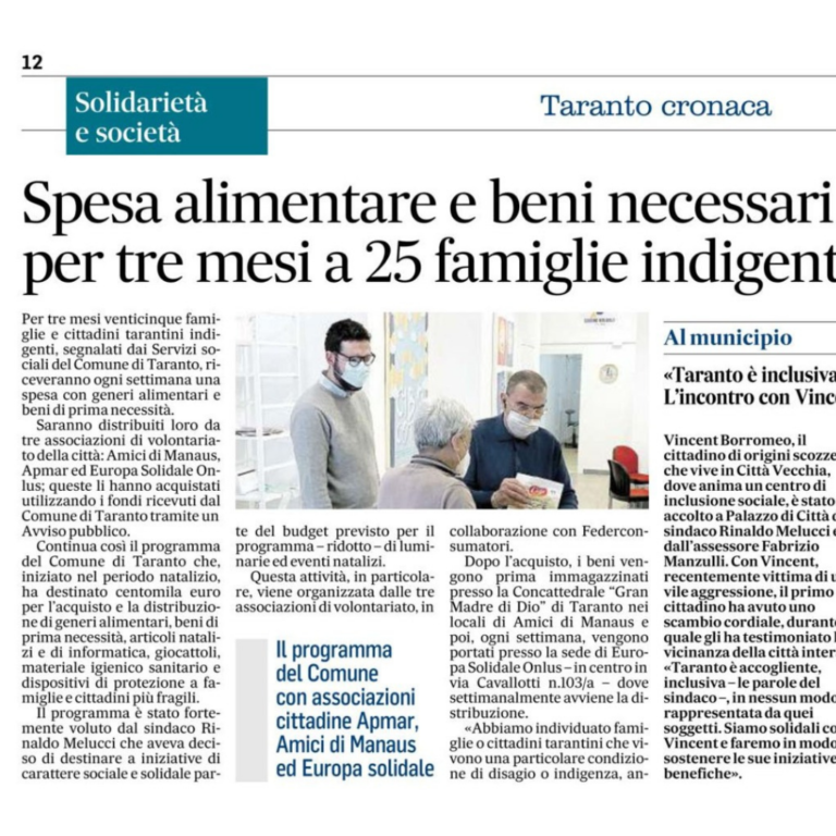 23 Dicembre 2020 alle ore 17 inaugurazione della sede sociale in Via cavallotti 103 A Taranto Sará presente l'assessore al Welfare comune di taranto (10)